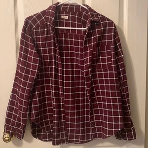 Hollister Maroon Flannel